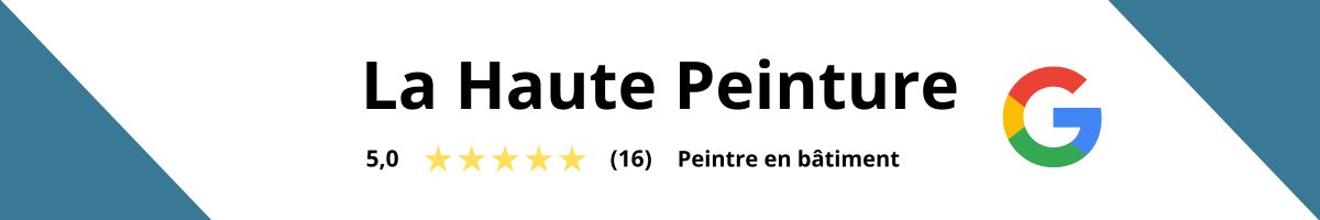 Societe de peintre en batiment a Cluses, La Haute Peinture affiche une note Google de 5 etoiles basee sur les avis de ses clients satisfaits.