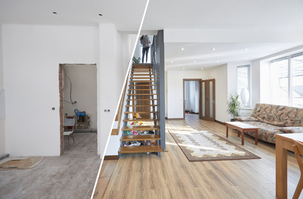 Societe de peintre en batiment a Sallanches en Haute-Savoie, La Haute Peinture realise la renovation complete de maisons avec peinture interieure, preparation des supports, finitions haut de gamme et transformation des espaces de vie avant apres.