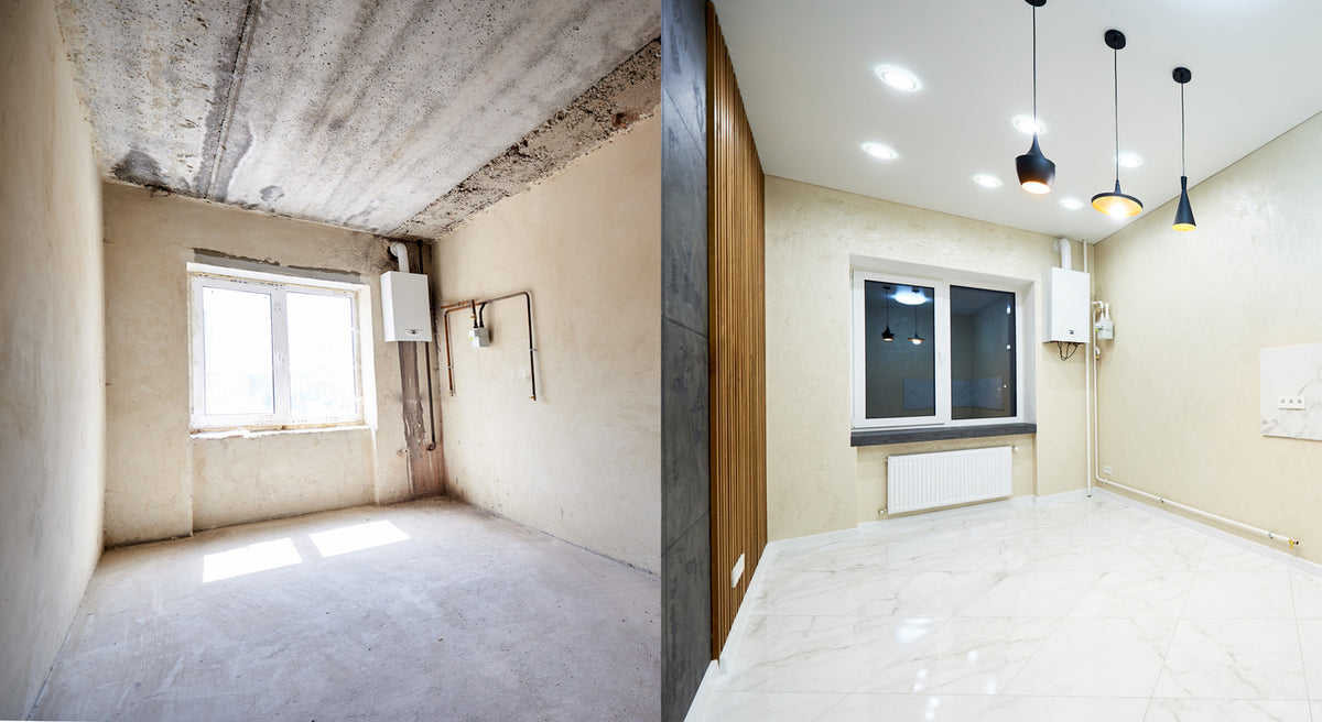 Societe de peintre en batiment a Saint-Gervais-les-Bains en Haute-Savoie, La Haute Peinture realise la renovation complete de pieces de vie avec peinture interieure, enduits decoratifs, preparation des supports, finitions haut de gamme et transformation des espaces avant apres.